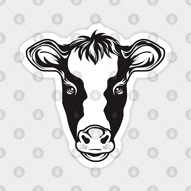 Cute Cow Magnet by pmuirart