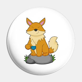 Fox with Coffee cup Pin