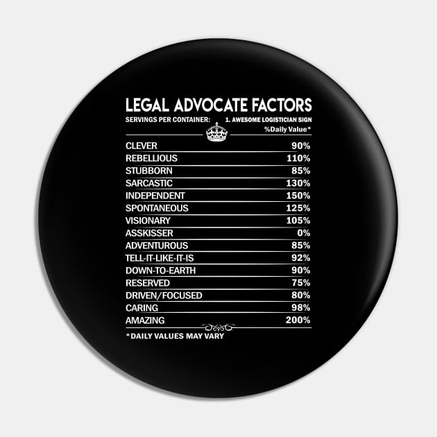 Legal Advocate T Shirt - Legal Advocate Factors Daily Gift Item Tee Pin by Jolly358