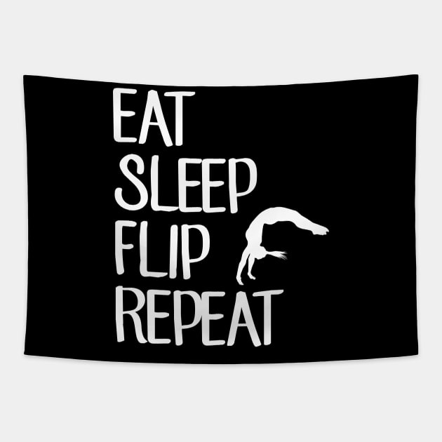 Eat sleep flip repeat Tapestry by captainmood