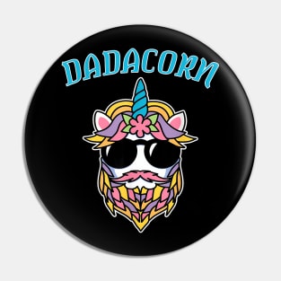 Dadacorn Dad Beard For Daddy Unicorn Fathers Day Humor Pin