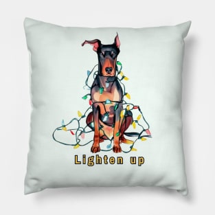 Lighten up Doberman Pillow