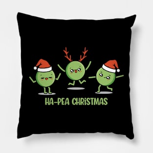 Ha-Pea Christmas Cute Peas Santa hat xmas Pillow