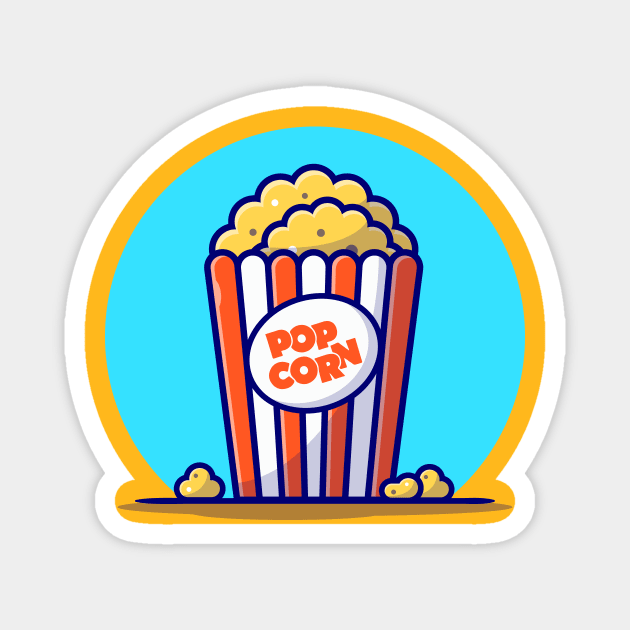 Popcorn Cartoon Vector Icon Illustration Magnet by Catalyst Labs
