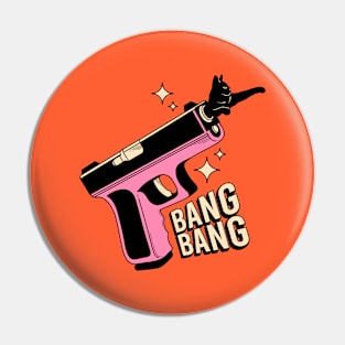 Bang Bang Black Cat in orange Pin