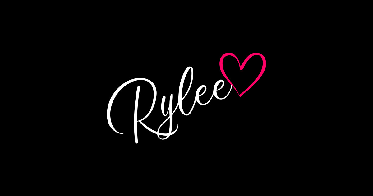 Rylee Name Calligraphy Pink Heart - Rylee Name - Sticker | TeePublic