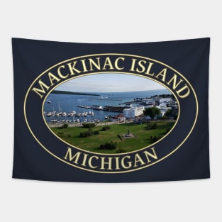 Harbor and Downtown on Historic Mackinac Island, Michigan Tapestry