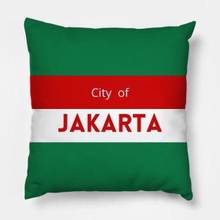 The City of Jakarta in Indonesia Flag Pillow
