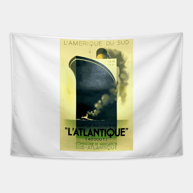 L'Atlantique Ocean Liner - Iconic Art Deco Travel Poster Design by A M Cassandre Tapestry by Naves