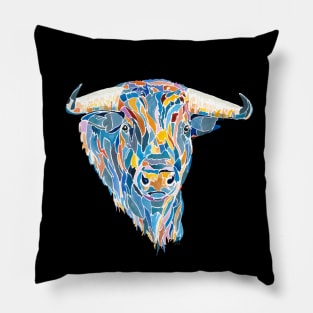 Colorful corrida bull Pillow