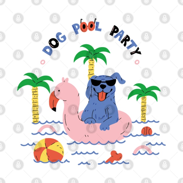 dog pool party summer by kiwodesign