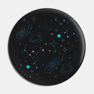 Blue Galaxy Pattern Pin