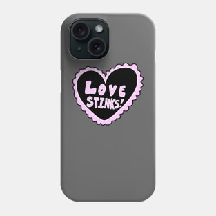 Love Stinks! Black Heart Valentine, made by EndlessEmporium Phone Case