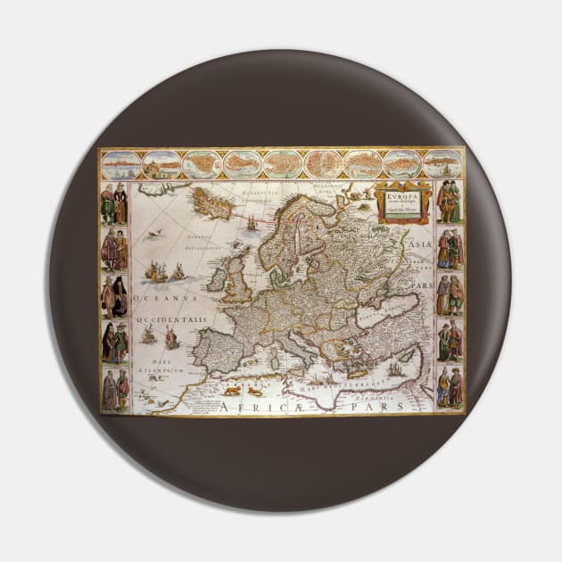 Antique Map of Europe by Willem Jansz Blaeu, c1617 Pin by MasterpieceCafe