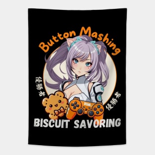 Gamer Girl Biscuits smash Tapestry