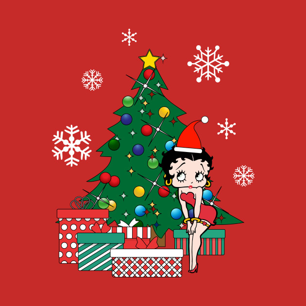 betty boop around the christmas tree betty boop t shirt teepublic