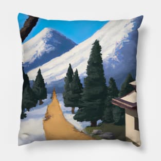 Path to a mountain Pillow