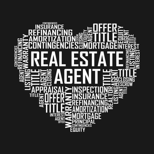 Real Estate Agent Heart Real Estate Agent TShirt TeePublic