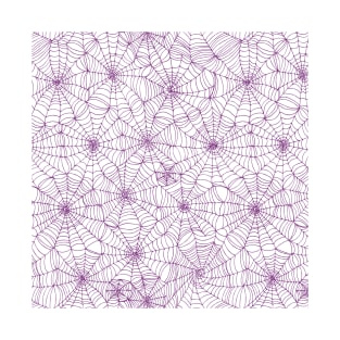 Spiderwebs pattern - purple on white T-Shirt