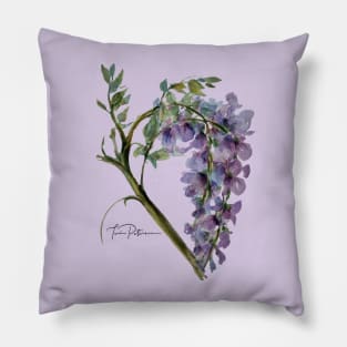 Purple Wisteria Watercolor Pillow