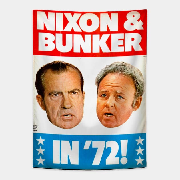 Nixon & Bunker in '72! MAD Tapestry by Pop Fan Shop