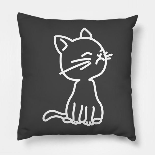 Valentine TShirt Kitten Pillow by Ms_Serene