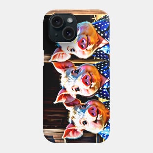 Three little patriotic pigs Phone Case