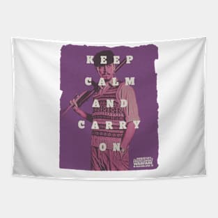 keep calm and carry on purple henry golding Tapestry