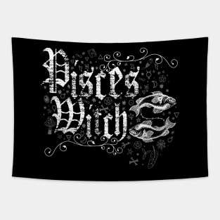 Pisces Zodiac sign Witch craft vintage distressed Horoscope Tapestry