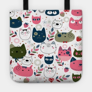 cute cats pattern face mask 2020 - cats lovers masks - cats footprint pattern - cat pattern seamless Tote