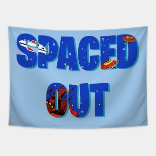 Spaced Out retro arcade style design Tapestry
