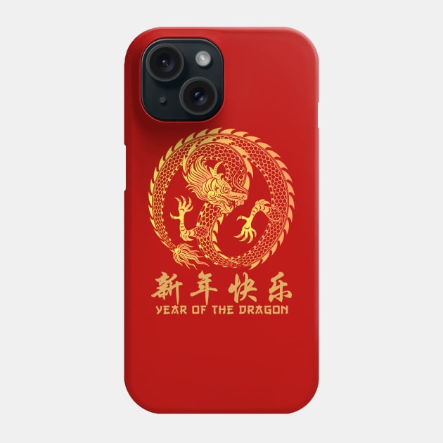 Golden Dragon Lunar Year Of The Dragon 2024 Phone Case by Danemilin