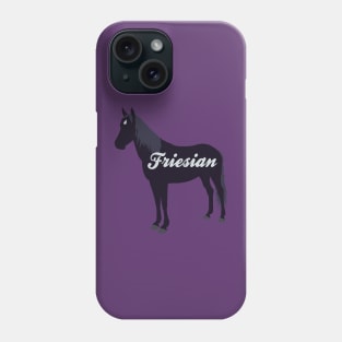 Blue Black Minimal Friesian Horse Silhouette Phone Case