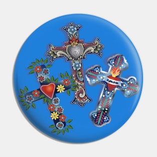 Folk Art Crosses Pin