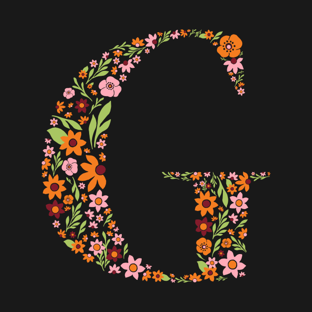 Retro Floral Letter G by zeljkica