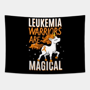 Leukemia Warrior Magical Unicorn Orange Ribbon Tapestry