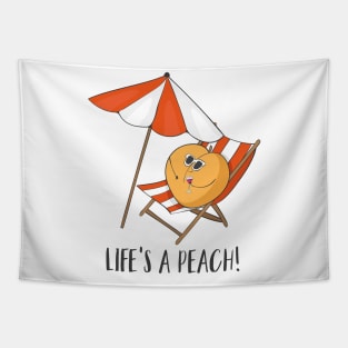 Life's a Peach - Funny Fruity Beach Gift Tapestry