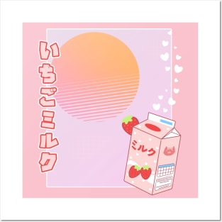 Cat Drinking Strawberry Milk Poster for Sale by DoseOfKawaii