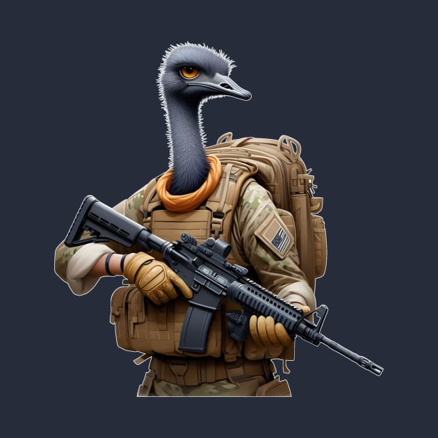 Tactical Ostrich by Rawlifegraphic