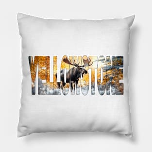 YELLOWSTONE - Moose Early Snow - Wyoming USA Pillow