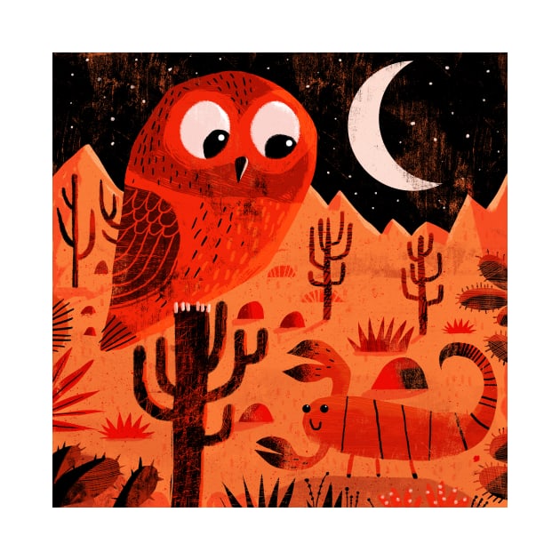 Desert Owl and Scorpion by Gareth Lucas