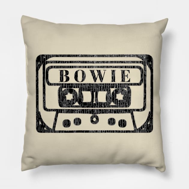 Mr. Bowie cassette Pillow by Scom