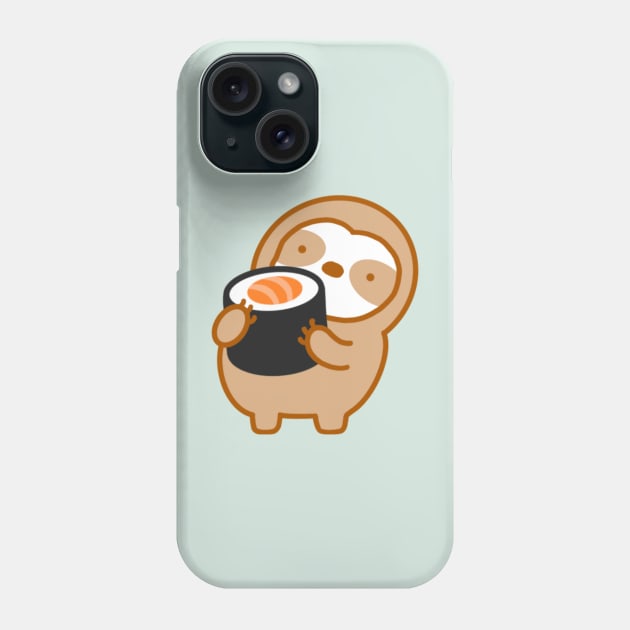 Cute Salmon Sushi Roll Sloth Phone Case by theslothinme