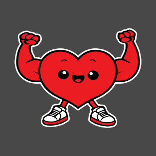 heart muscle sporty chibi guy cardio T-Shirt