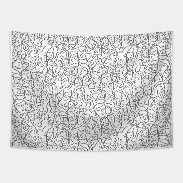 Call Me By Your Name Elios Shirt Faces in Faded Outlines on White CMBYN Tapestry by podartist