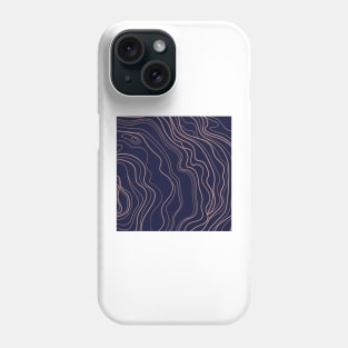 Navy Topography Art Phone Case