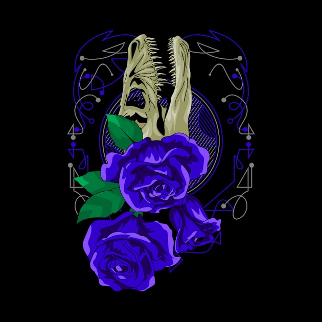 rose blue skull by SHINIGAMII