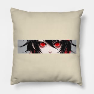 Red eyes japanese scary Pillow