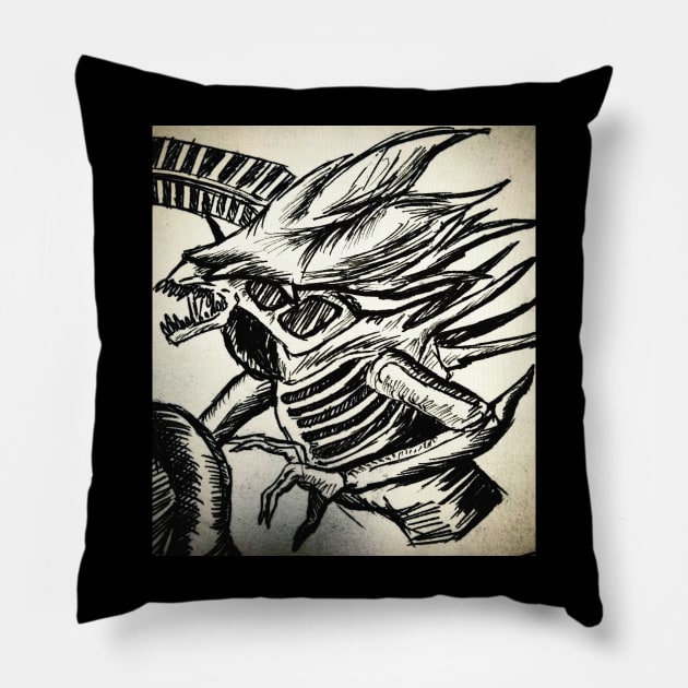 Alien queen Pillow by Gothicus Art