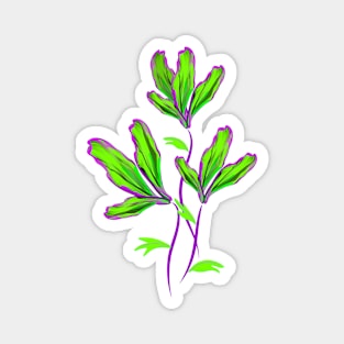 Fluorescent green flowers Magnet